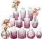 Set of 12 Small Glass Bud Vases Ribbed Modern Vintage Flower Vases